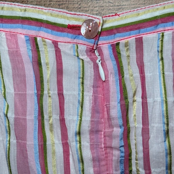 🌻 AW Alain Weiz Pink Stripe Maxi Layered Flare Hem Skirt Asymmetrical US size 14 - Picture 5 of 6